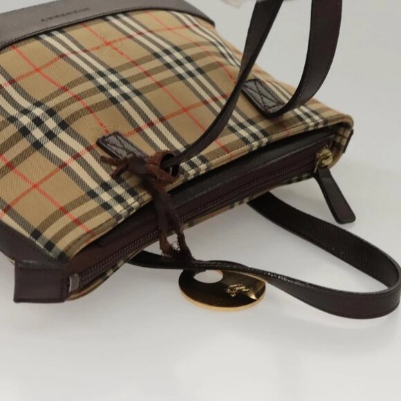 BURBERRY Nova Check Hand Bag Canvas Beige - Picture 7 of 15